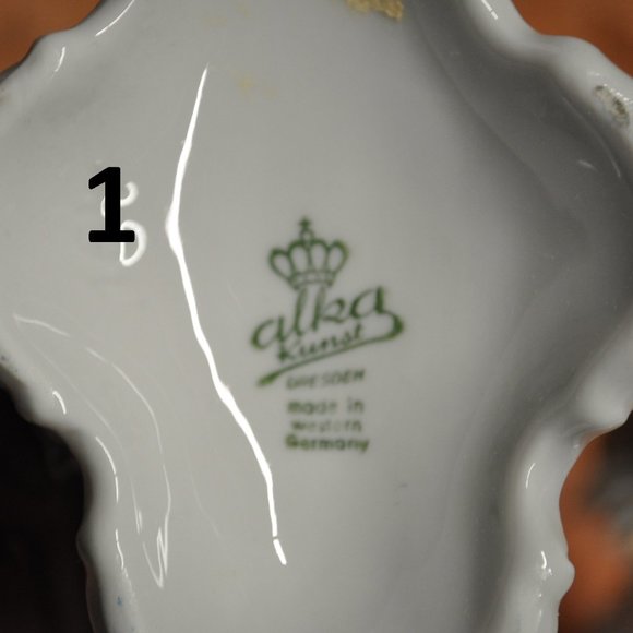 ornate porcelain candle holders west germany kunst (1) - Picture 4 of 5